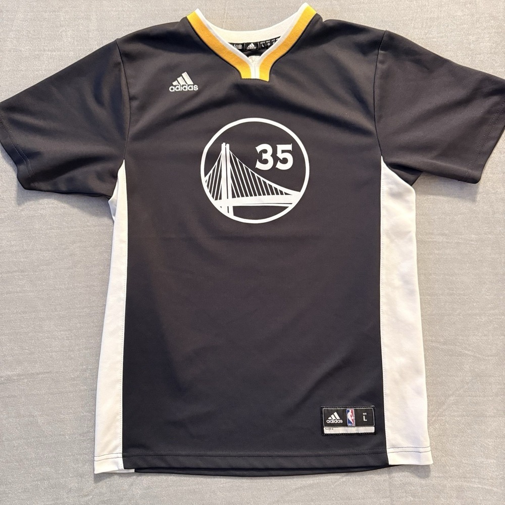 Adidas Kevin Durant 35 Warriors Jersey Youth L Black NBA Golden State Shirt
